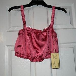 Pink Cropped Tank Top